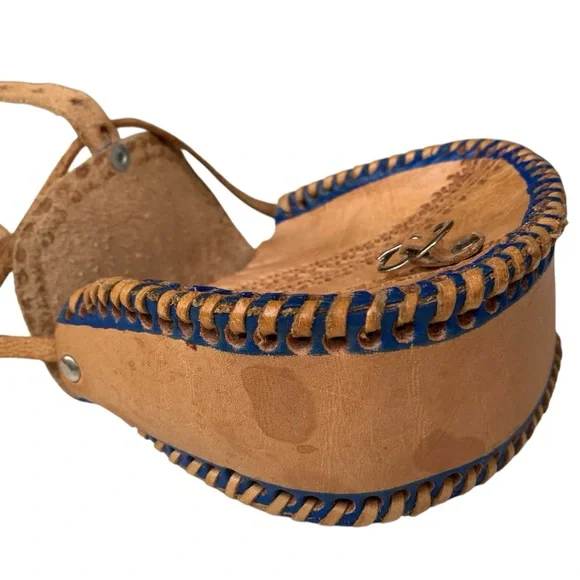 Authentic San Carlos Sonora Mexican  Handcrafted Leather Crossbody Bag Floral - Picture 12 of 12